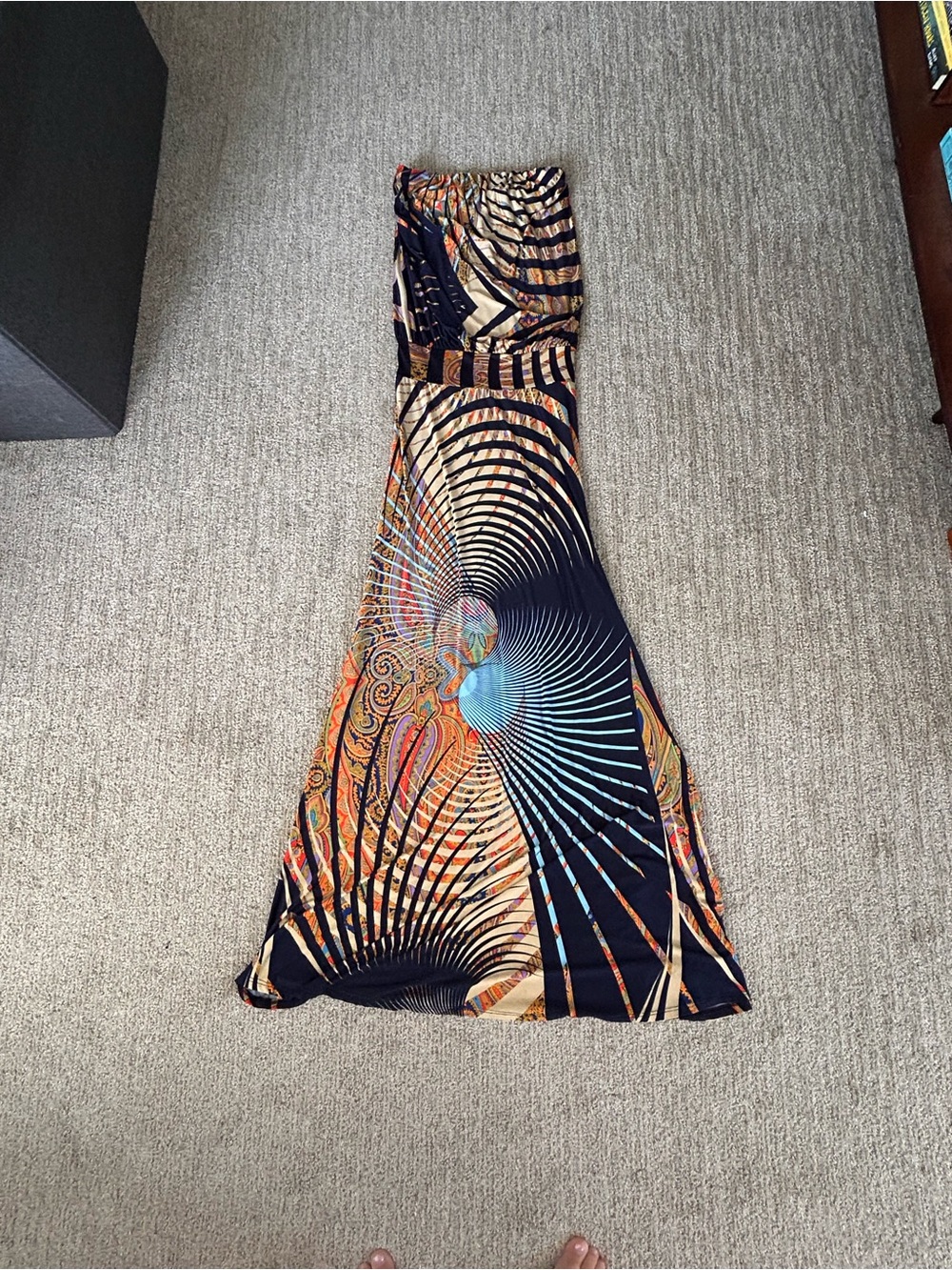 S-Twelve Black Multi-Color Abstract Maxi dress